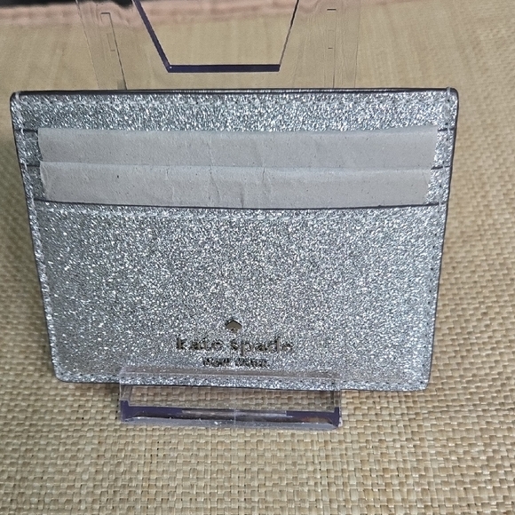 Kate Spade Sparkling Silver Card Holder - Picture 1 of 4